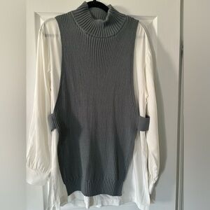 Zara shirt with attached knit vest